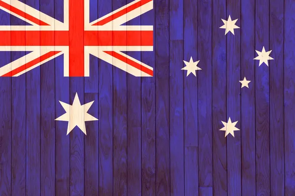 Bandera Australia fondo madera . — Foto de Stock