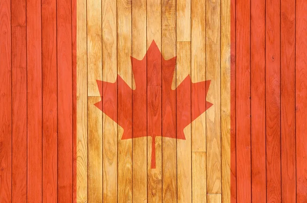 Bandera de Canadá fondo de madera . — Foto de Stock