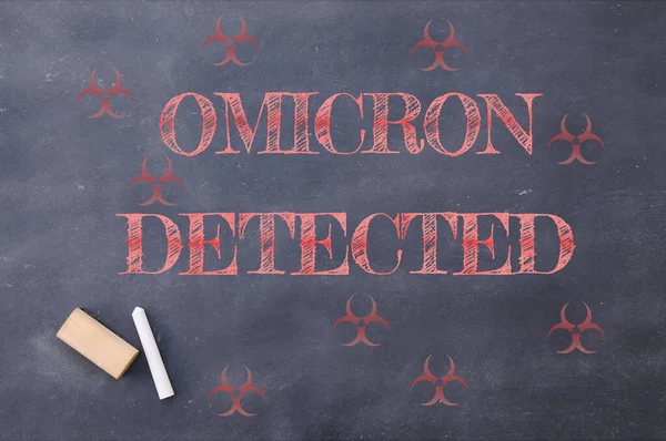 Брудна Дошка Фразою Omicron Detected — стокове фото