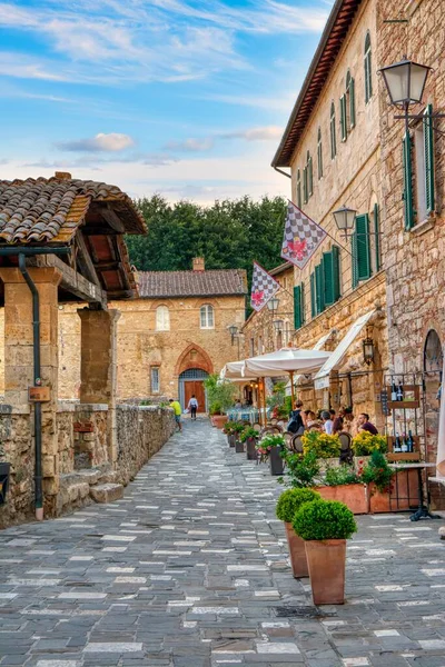 Bagno Vignoni Itálie Toskánsko Července 2018 Staré Termální Koupele Středověké — Stock fotografie