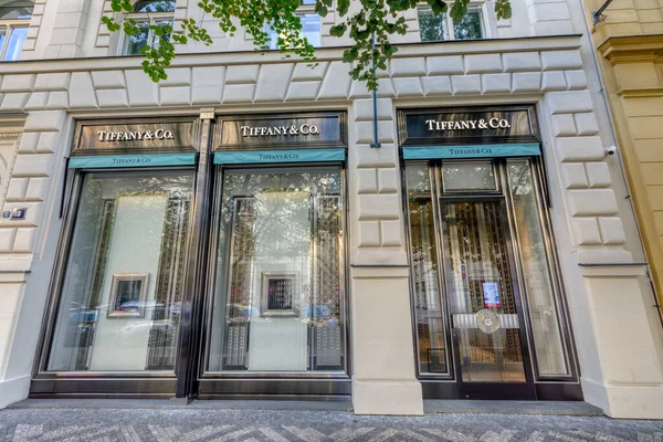 Prag Çek Cumhuriyeti Eylül 2018 Tiffany Company Mağazasının Dışı Tiffany — Stok fotoğraf