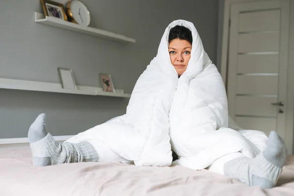 Joven Adulto Infeliz Mujer Solitaria Cuarenta Años Más Tamaño Del — Foto de Stock