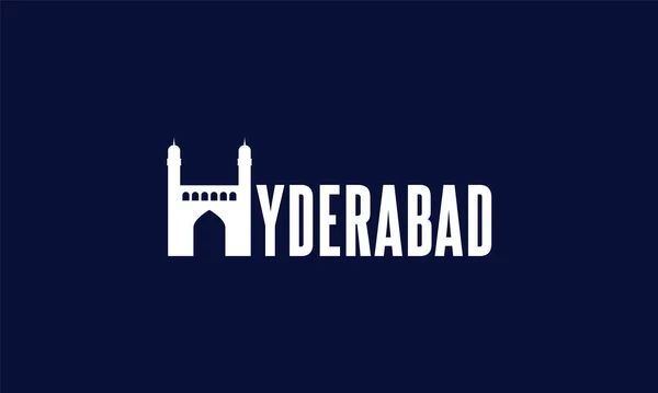 Hyderabad Hyderabad Miasto Płaski Wektor Projekt Logo Kultowego Miejsca — Wektor stockowy