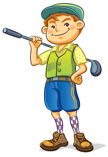 ゴルフの少年 — ストックベクタ