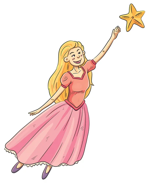 Cartoon fliegende Prinzessin — Stockvektor