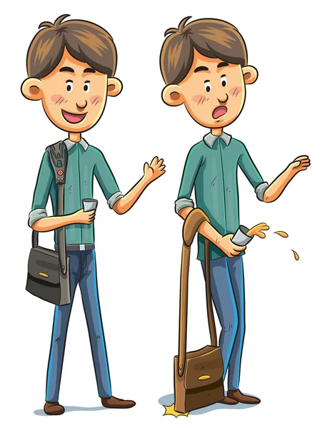 Cartoon slordig Boy — Stockvector