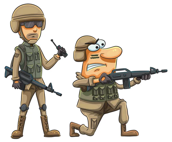 Cartoon Army Soldiers Vector Graphics