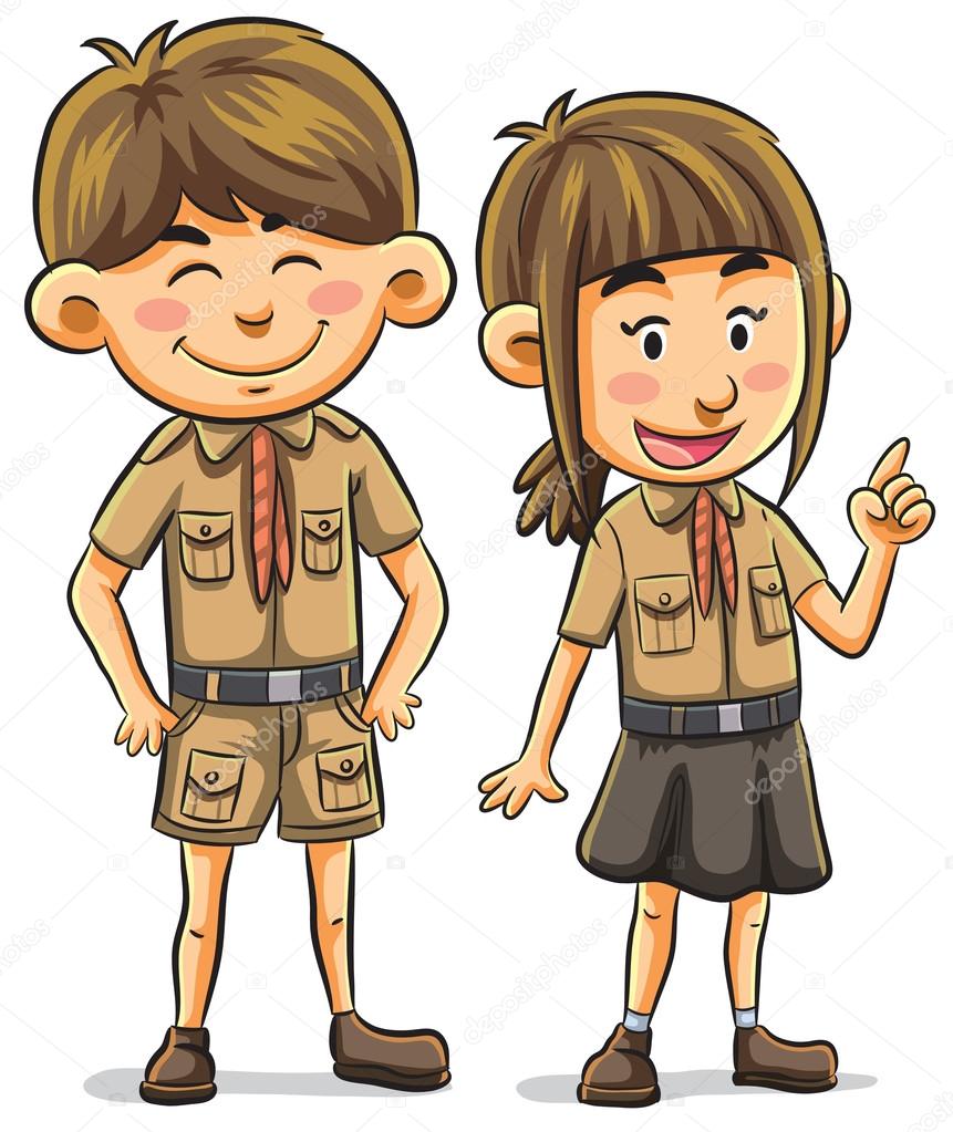 Cartoon two Scouts