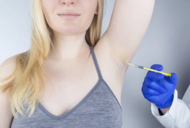 Koltuk altı enjeksiyonu botulinum toksini. Enjeksiyon bölgeleri için krem izi. Ameliyattan önce ağrı kesici. Lokal anestezi. Anhidroz tedavisi. Terlemesi azalmış. Hoş olmayan koltuk altı kokusunu giderir..