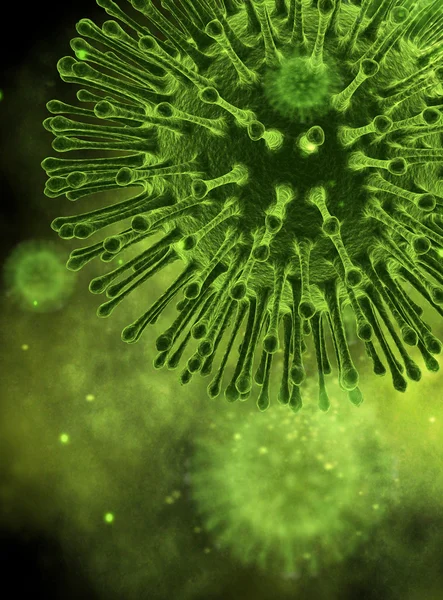 Virus närbild under Mikroskop — Stockfoto