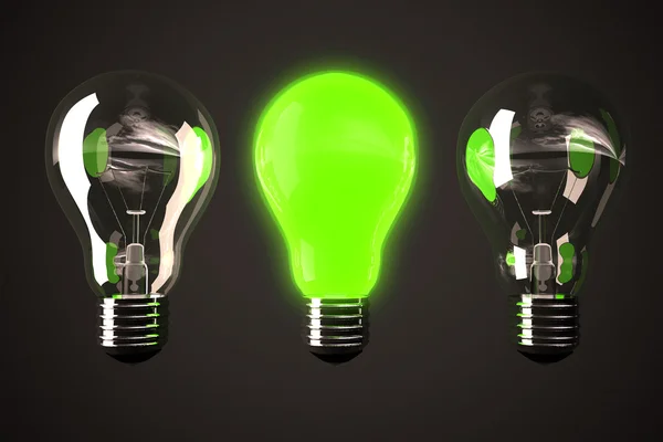 Green light bulb — Stock Photo, Image