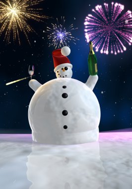 Funny snowman kutluyor