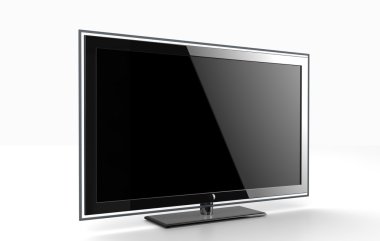 Flat tv - beyaz izole açıdan görünümü