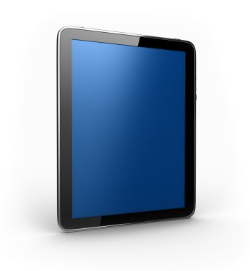 perspektif içinde mavi perde ile dijital tablet