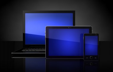 Dijital aile - yastık, telefon, bilgisayar