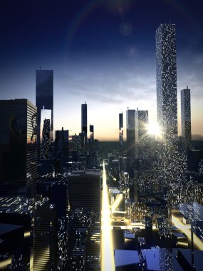 gökdelenler ile şehir dusk