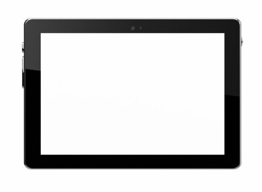 Beyaz tablet ile boş ekran izole
