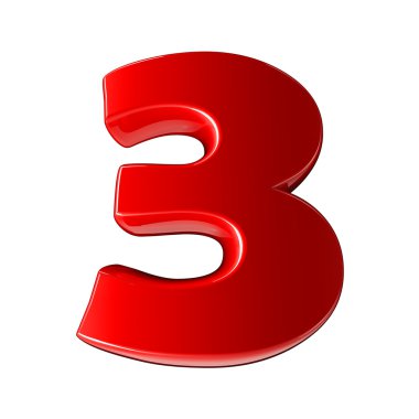 3D kırmızı numarası