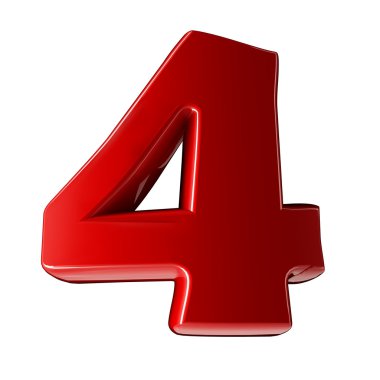 dört 3d plastik numarası