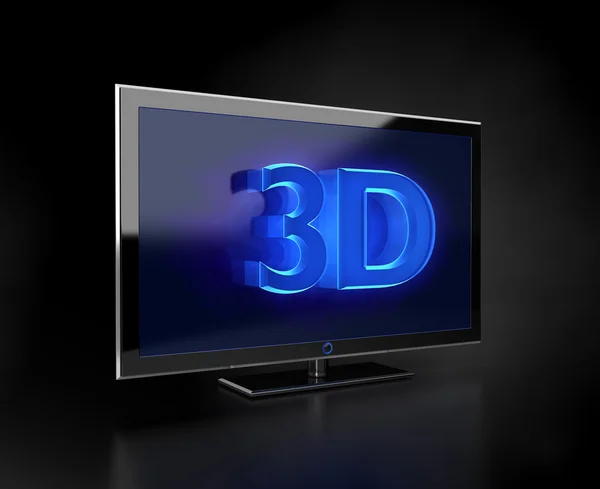 Плоское телевидение - концепция 3D HD — стоковое фото