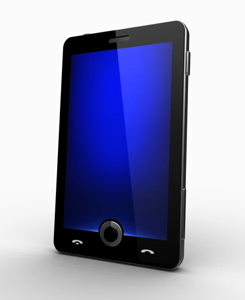 Шикарный мобильный телефон - синий экран — стоковое фото