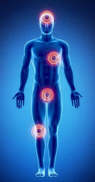 Pain in different male organs — Stock Photo, Image