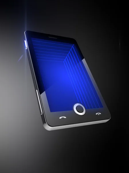 Tela 3D do telefone móvel — Fotografia de Stock