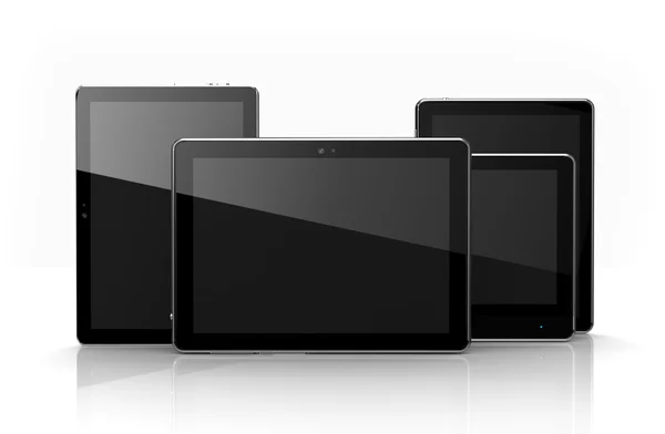 Digital tablets with touchscreens on white — Stock Photo, Image