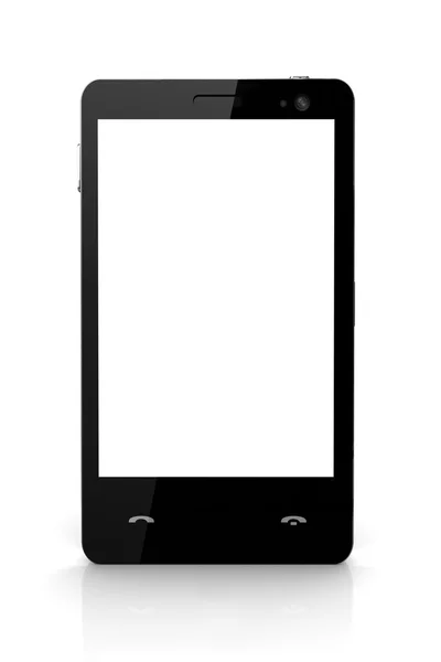 Wit scherm mobiele telefoon geïsoleerd - eigen ontwerp — Stockfoto