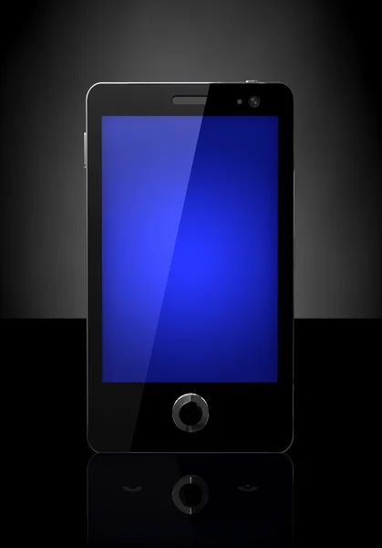 Мобільний телефон з синім екраном — стокове фото