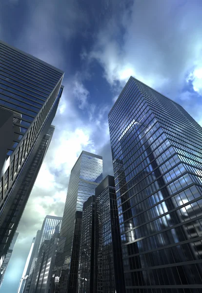 Cielo dramático sobre edificio moderno — Foto de Stock