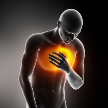 Heart-attack pain in chest clipart