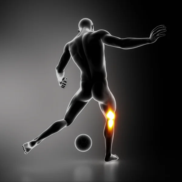 压力最大的运动员膝关节 — 图库照片