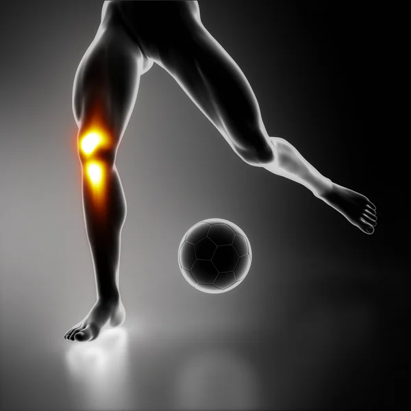 Sport benadrukt kniegewricht — Stockfoto