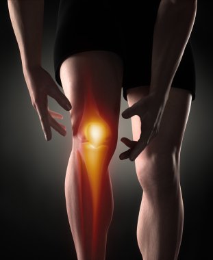 Man knee pain concept clipart
