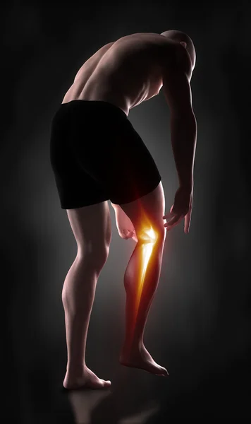 Człowiek koncepcja ból kolana — Zdjęcie stockowe