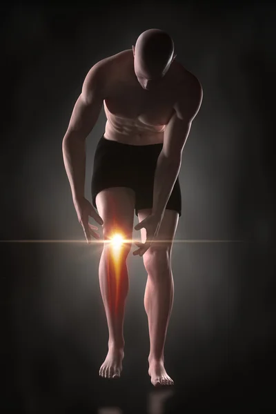Człowiek koncepcja ból kolana — Zdjęcie stockowe