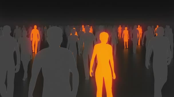 Des individus rayonnants dans la foule — Video