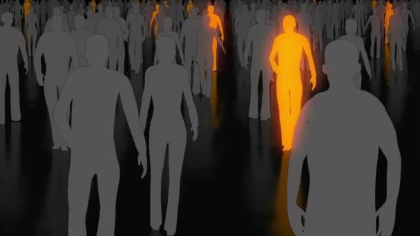 Des individus rayonnants dans la foule — Video