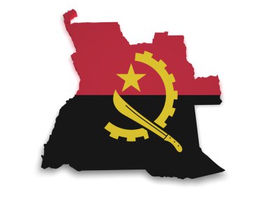 Angola Haritası 3d şekil