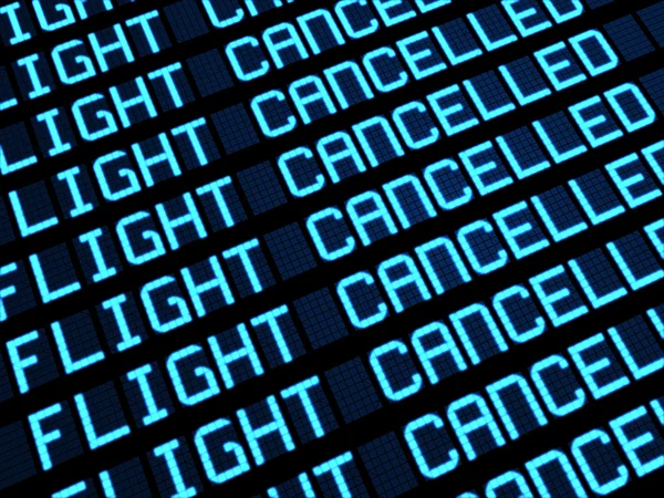 Cancelled Flights Departures Board — Stock Photo, Image