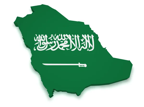 Suudi Arabistan harita 3d şekil — Stok fotoğraf