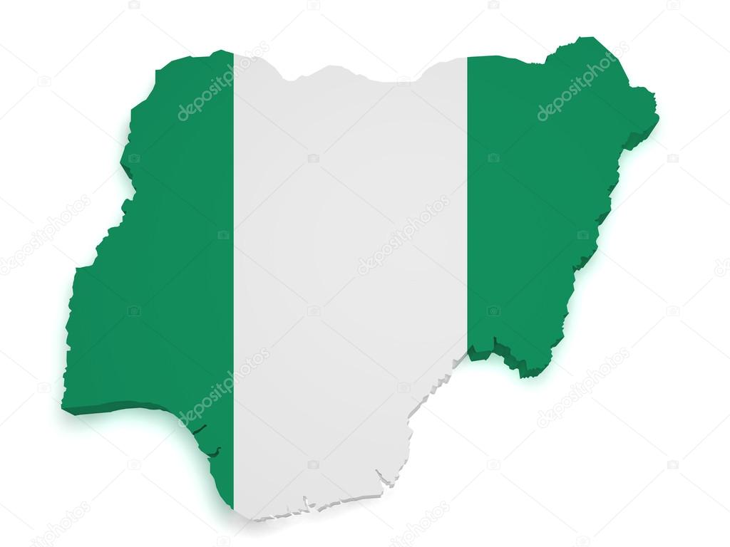 Nigeria Map 3d Shape