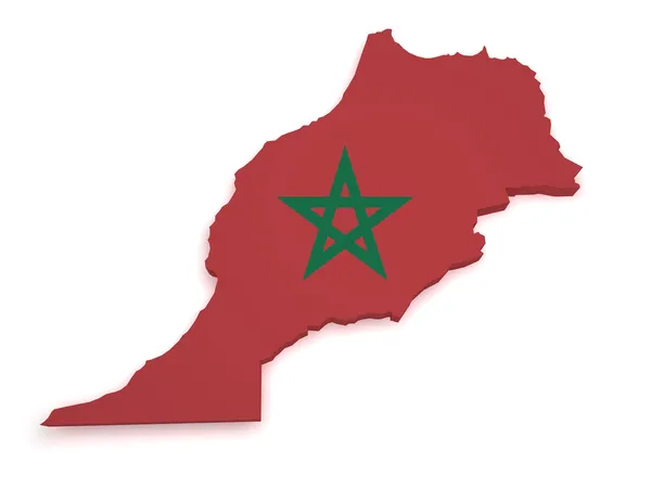 Maroc Carte 3d Forme — Photo