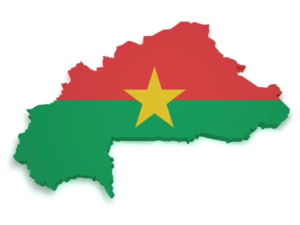 Burkina faso karta 3d-formen — Stockfoto