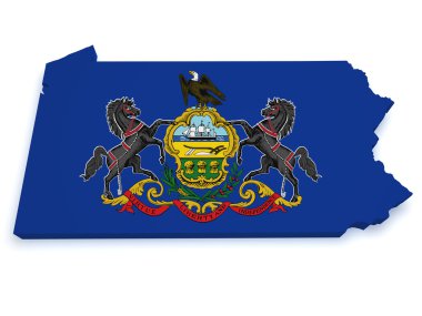 Pennsylvania harita 3d şekil