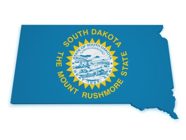 South Dakota Map 3d Shape clipart