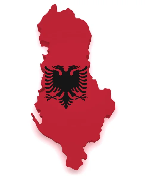 Albanien Karte 3D Form — Stockfoto