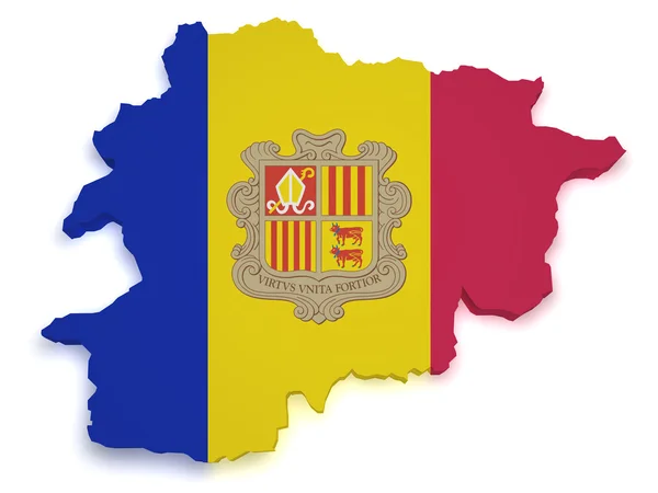 Andorra kaart 3D-vorm — Stockfoto