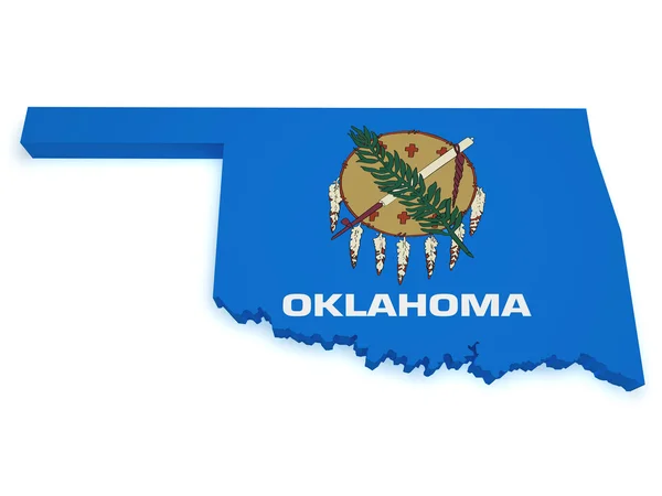 Oklahoma harita 3d şekil — Stok fotoğraf